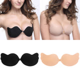 Maxbell Fashion Invisible Self-Adhesive Silicone Bra Front Closure Strapless Black B