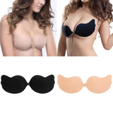 Maxbell Fashion Invisible Self-Adhesive Silicone Bra Front Closure Strapless Black B