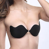 Maxbell Fashion Invisible Self-Adhesive Silicone Bra Front Closure Strapless Black B