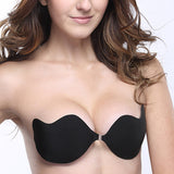 Maxbell Fashion Invisible Self-Adhesive Silicone Bra Front Closure Strapless Black B