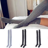 Maxbell Winter Warm Leg Warmers Long Boots Knit Knee High Crochet Socks Light Grey