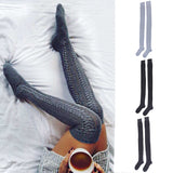 Maxbell Winter Warm Leg Warmers Long Boots Knit Knee High Crochet Socks Light Grey