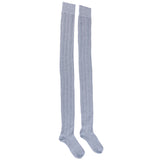 Maxbell Winter Warm Leg Warmers Long Boots Knit Knee High Crochet Socks Light Grey