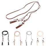 Maxbell Ladies Girls Women Skinny Thin Fashion Waist Belt Waistbelt Tassel Black