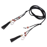 Maxbell Ladies Girls Women Skinny Thin Fashion Waist Belt Waistbelt Tassel Black