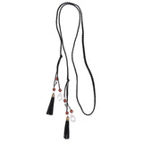 Maxbell Ladies Girls Women Skinny Thin Fashion Waist Belt Waistbelt Tassel Black