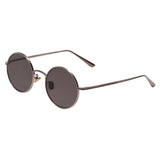 Maxbell Round Retro Crown Prince Mirror Male Metal Fashion Sunglasses New Light Gray