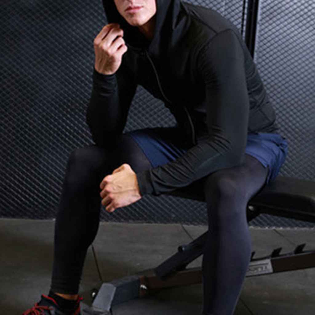 Maxbell Men Long Sleeve Running Training Zip Hoodie Sports Quick Drying XXL Grey