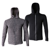 Maxbell Men Long Sleeve Running Training Zip Hoodie Sports Quick Drying XXXL Black