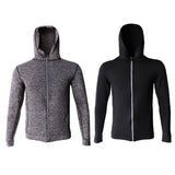 Maxbell Men Long Sleeve Running Training Zip Hoodie Sports Quick Drying XXXL Black