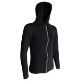 Maxbell Men Long Sleeve Running Training Zip Hoodie Sports Quick Drying L Black