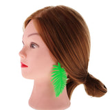 Maxbell Acrylic Nightclub Exaggerated Earring Long Leaf Shape Earstuds Jewelry green