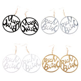 Maxbell Fashion Acrylic Oversized Round Dangle Earrings Hip Hop Jewelry Gift Gold