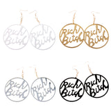 Maxbell Fashion Acrylic Oversized Round Dangle Earrings Hip Hop Jewelry Gift Gold