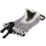 Maxbell Winter Kids Hat Crochet Knitted Caps Coif Hood Scarf Earflap Beanies Grey