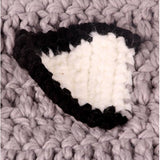 Maxbell Winter Kids Hat Crochet Knitted Caps Coif Hood Scarf Earflap Beanies Grey