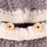 Maxbell Winter Kids Hat Crochet Knitted Caps Coif Hood Scarf Earflap Beanies Grey