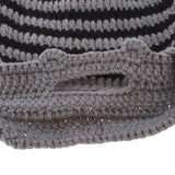 Maxbell Novelty Beard Hat Face Mask Winter Ski Knit Beanie Cap with Detachable Beard Black Gray