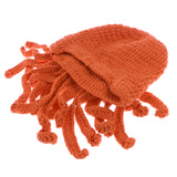 Maxbell Unisex Beard Hat Knit Beanie Cap Winter Warm Octopus Hat Windproof Funny Orange