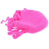 Maxbell Unisex Beard Hat Knit Beanie Cap Winter Warm Octopus Hat Windproof Funny Rose