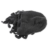 Maxbell Unisex Beard Hat Knit Beanie Cap Winter Warm Octopus Hat Windproof Funny Dark Gray