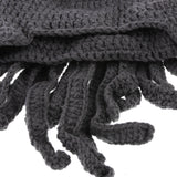 Maxbell Unisex Beard Hat Knit Beanie Cap Winter Warm Octopus Hat Windproof Funny Dark Gray