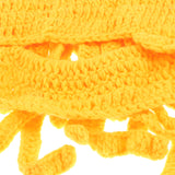 Maxbell Unisex Beard Hat Knit Beanie Cap Winter Warm Octopus Hat Windproof Funny Yellow