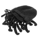 Maxbell Unisex Beard Hat Knit Beanie Cap Winter Warm Octopus Hat Windproof Funny Black