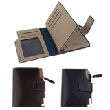 Maxbell Mens Zipper Buckle PU Leather Cash Card Holder Purse Clutch Wallet Black