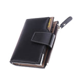 Maxbell Mens Zipper Buckle PU Leather Cash Card Holder Purse Clutch Wallet Black