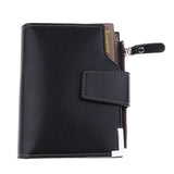 Maxbell Mens Zipper Buckle PU Leather Cash Card Holder Purse Clutch Wallet Black