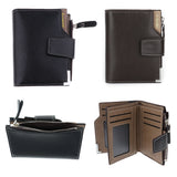 Maxbell Mens Zipper Buckle PU Leather Cash Card Holder Purse Clutch Wallet Black