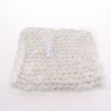 Maxbell Newborn Baby Kids Photography Props Photo Braid Knitting Wool Blanket White