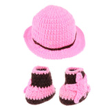 Maxbell Newborn Girls Boys Crochet Knit Costume Photo Photography Props Hat Pink