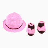 Maxbell Newborn Girls Boys Crochet Knit Costume Photo Photography Props Hat Pink