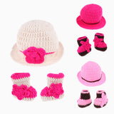 Maxbell Newborn Girls Boys Crochet Knit Costume Photo Photography Props Hat White