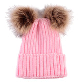 Maxbell Cute Newborn Baby Girls Boys Winter Knitted Hats Caps Beanies Pink