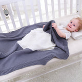 Maxbell Soft Knit Blanket Sleeping Swaddle Cot Crib Wrap Quilt for Toddler Baby Kids Pink