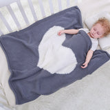 Maxbell Soft Knit Blanket Sleeping Swaddle Cot Crib Wrap Quilt for Toddler Baby Kids Pink