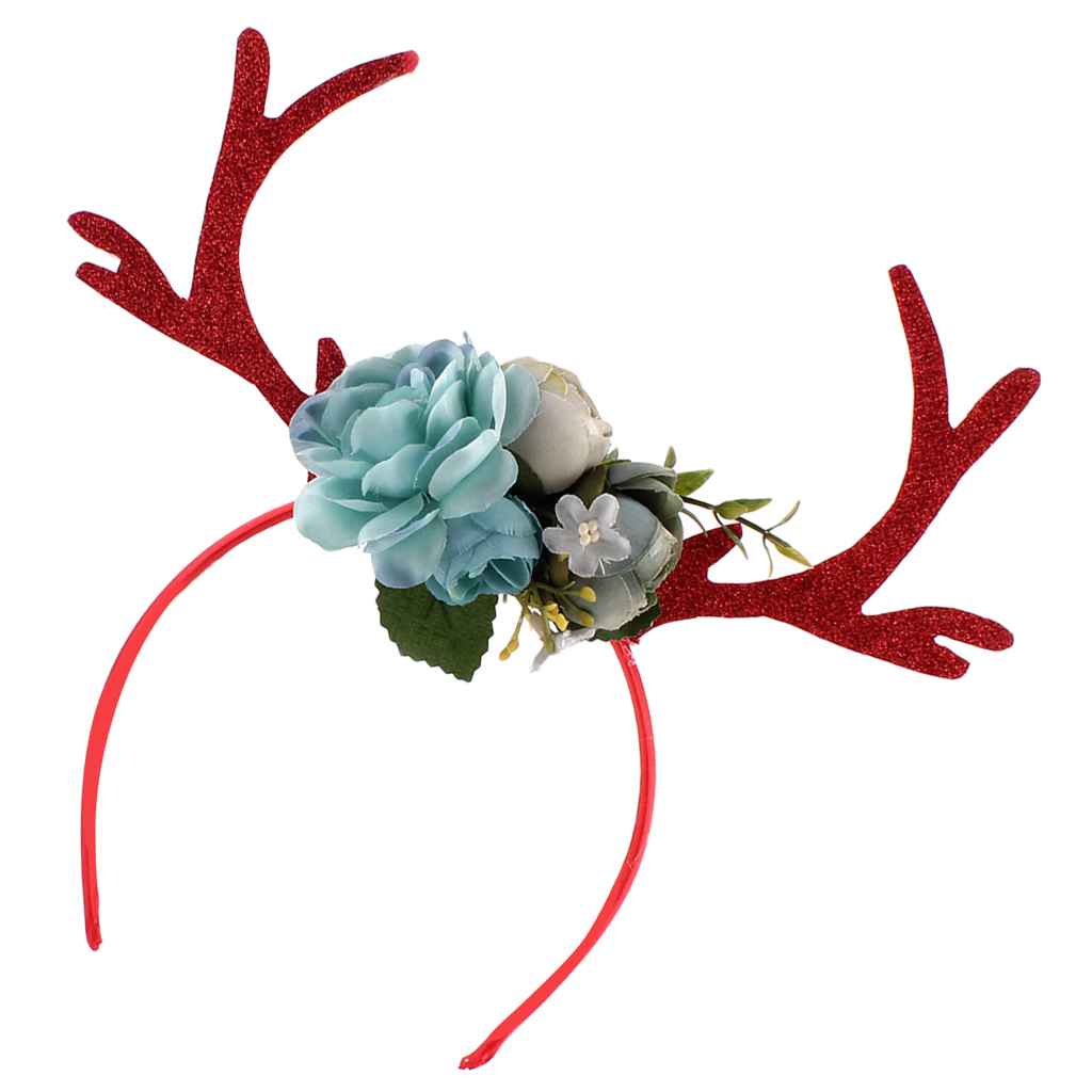 Maxbell Baby Kid Christmas Deer Antlers Costume Ear Party Hair head band Prop Blue