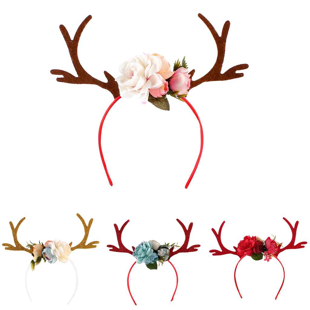 Maxbell Baby Kid Christmas Deer Antlers Costume Ear Party Hair head band Prop Red