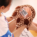 Maxbell Hand Bag Cartoon Plush Toys Creative Visual Warm Can Play Mobile Style 1