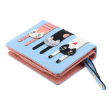 Maxbell Women Zipper Leather Purse Ladies Clutch Coin Bag Wallet Holder Light Blue