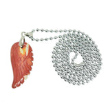 Maxbell Engraved Gemstone Angle Wing Pendant Necklace Unisex Mookaite