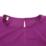 Maxbell Fashion Hot Shirts Folding Sleeve Blouses Casual Loose Tops 2XL Purple