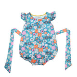 Maxbell Lace Strap Romper Cute Jumpsuit for Baby Girl Toddler One-Pieces 90cm Blue