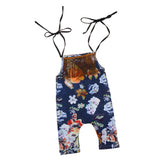 Maxbell Cute Baby Girls Floral Tassel Jumpsuit One-Pieces Sling Romper 100cm