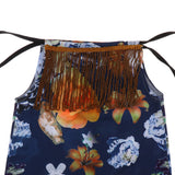 Maxbell Cute Baby Girls Floral Tassel Jumpsuit One-Pieces Sling Romper 100cm
