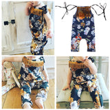 Maxbell Cute Baby Girls Floral Tassel Jumpsuit One-Pieces Sling Romper 70cm