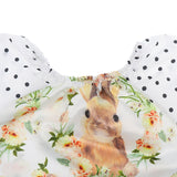 Maxbell Baby Rompers Dress Short Sleeve Rabbit Dots Jumpsuits One-Pieces Pants 80